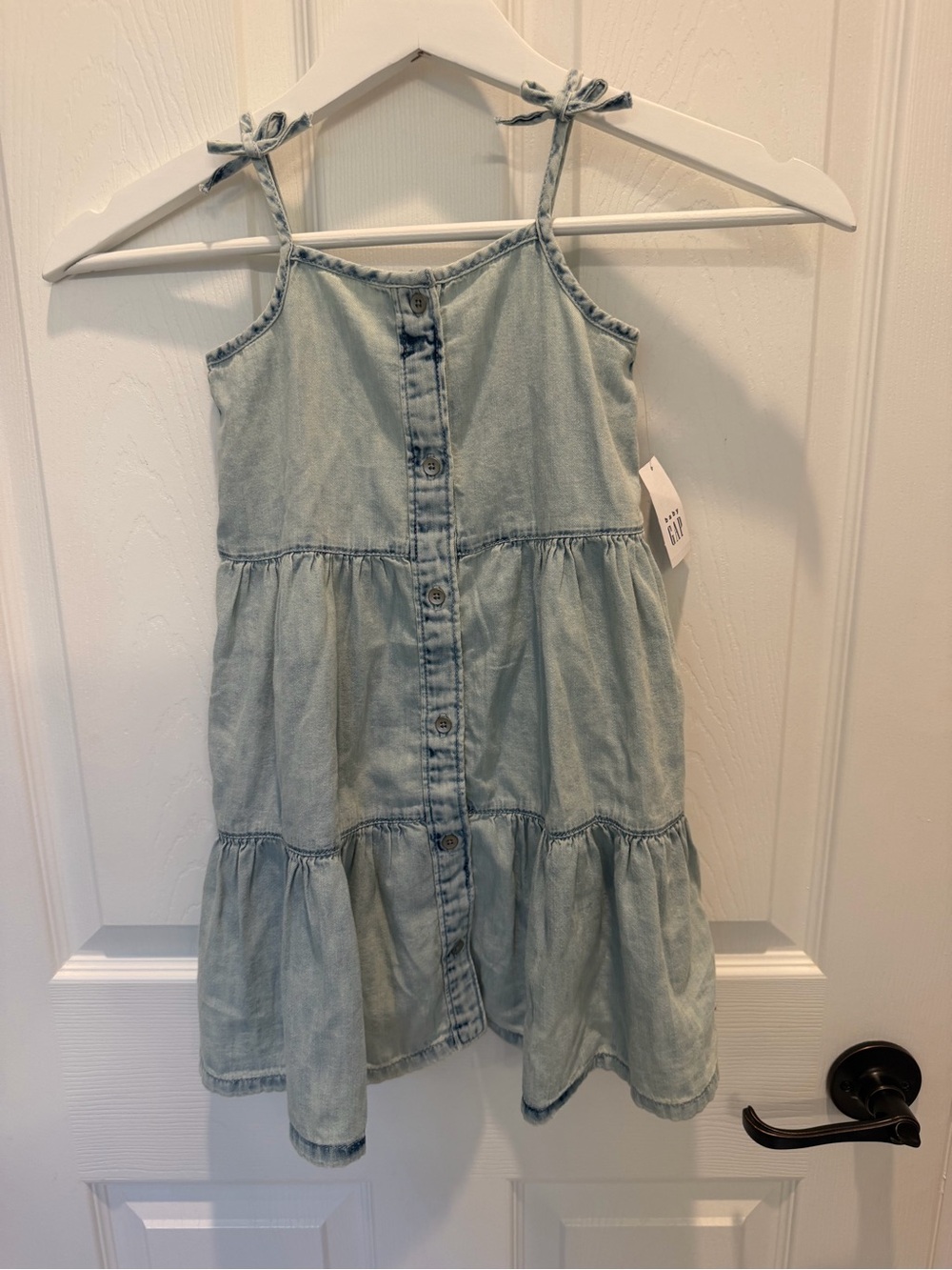 GAP Denim Tiered Dress Toddler Size 4 Years Light Wash Sleeveless Sun Dress 4T